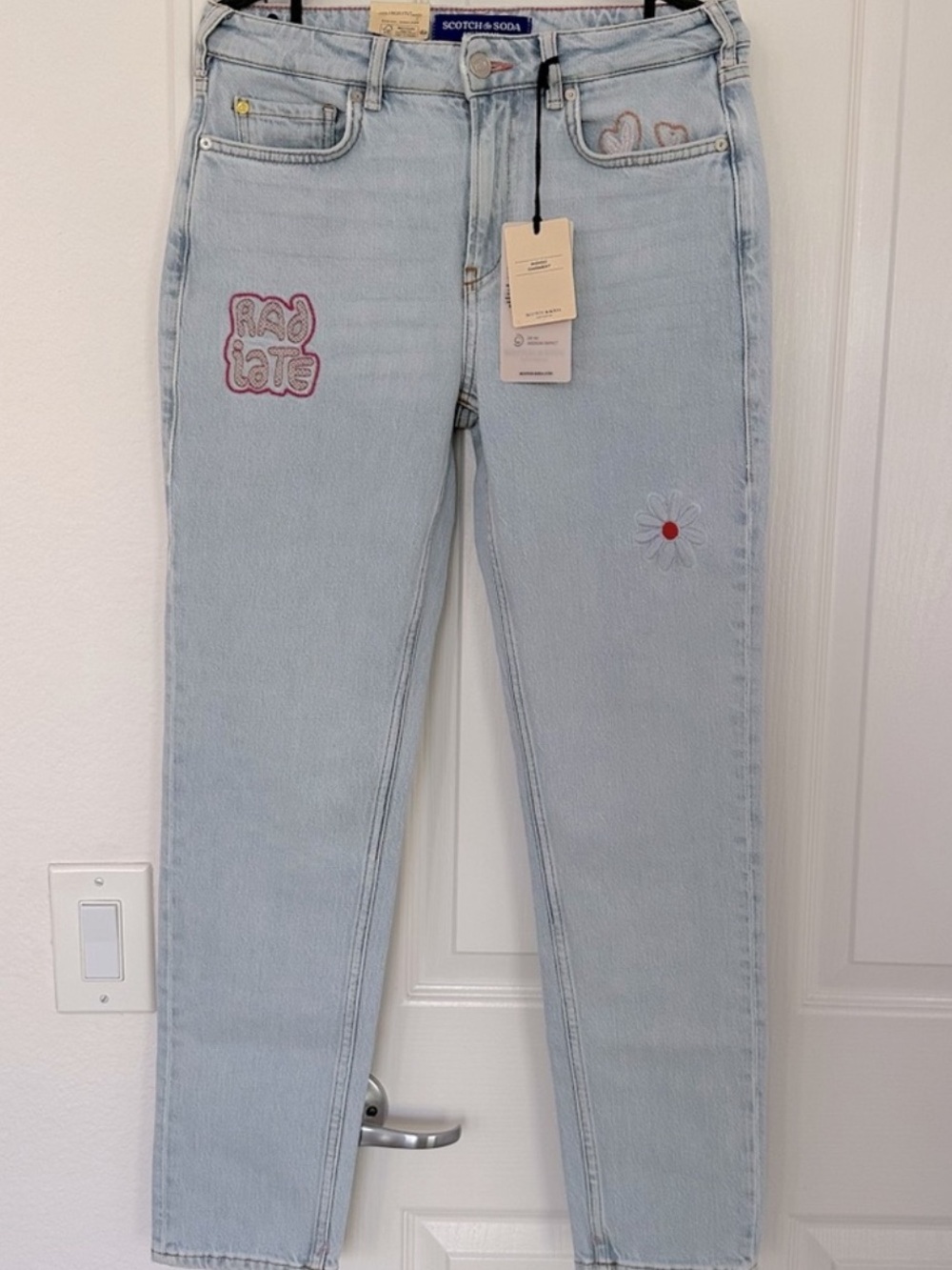 Scotch & Soda The High-Five high-rise slim tapered-fit jeans, Poem In The Park.